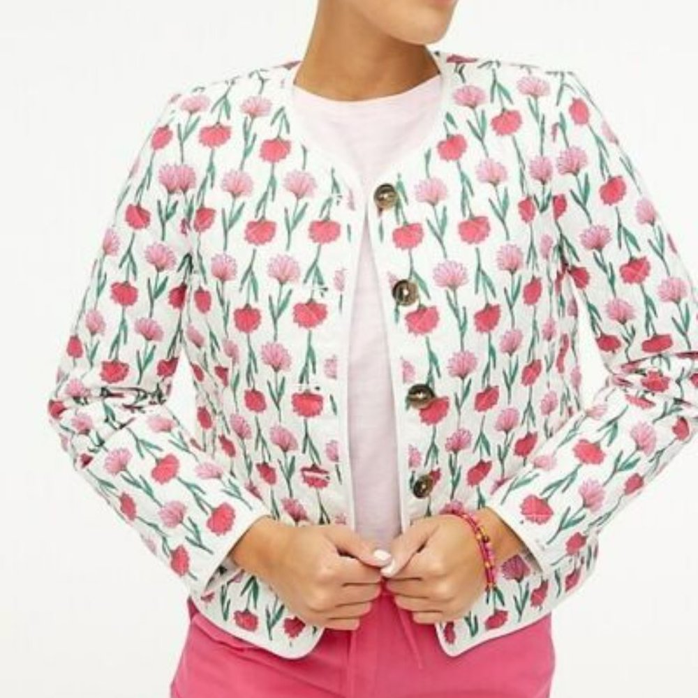 J. Crew Floral Quilted Jacket- Size 4- NWT